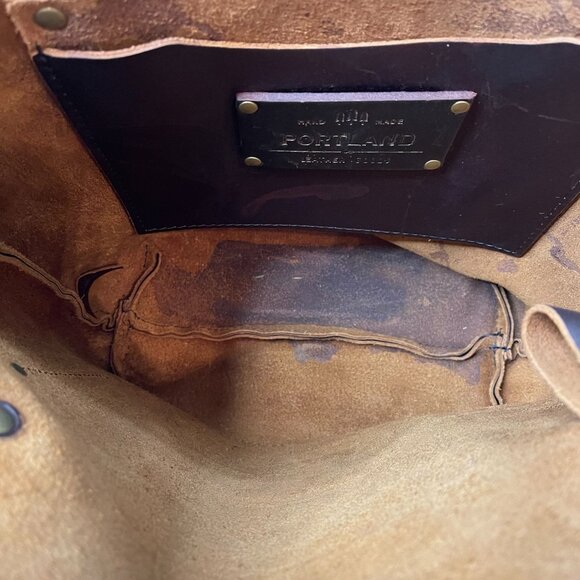Portland Leather Compant Brown Leather Medium Tote Shoulder Bag - Picture 5 of 8